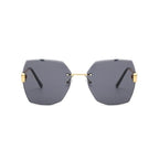 Obsidian |Oversized Hexagonal Metal Sunglasses