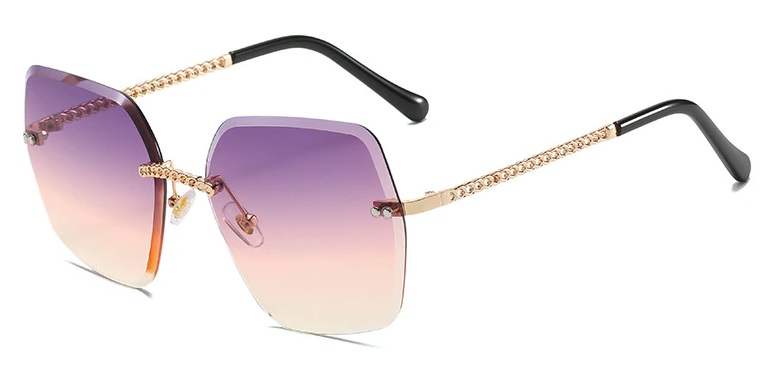 Travertine | Oversized Square Metal Sunglasses