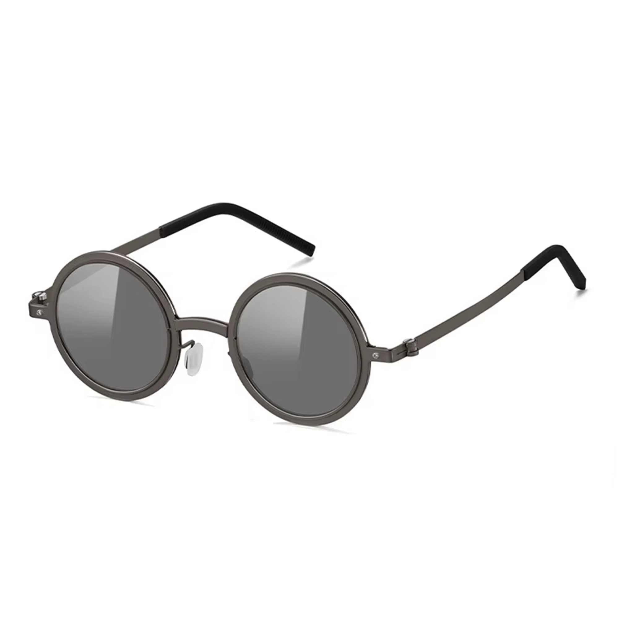 Citrine | Adjustable Tint Round Metal Sunglasses