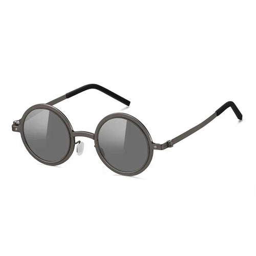 Citrine | Adjustable Tint Round Metal Sunglasses