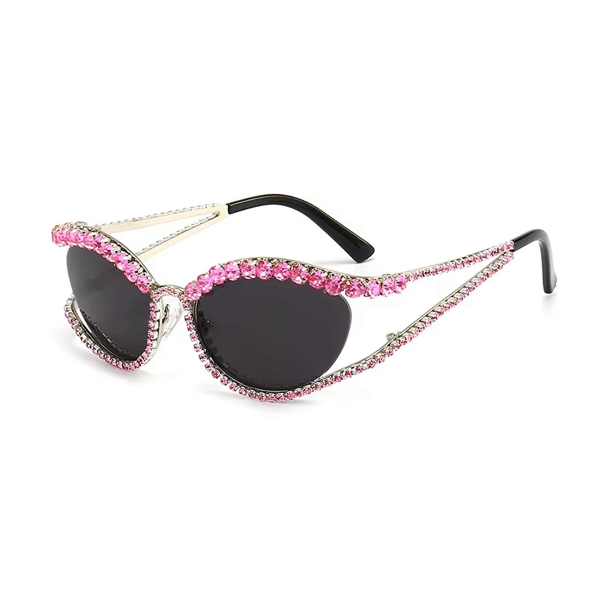 Topazia | Rhinestone Oval Acetate Sunglasses