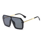 Basalt | Oversized Retro Square Metal Sunglasses