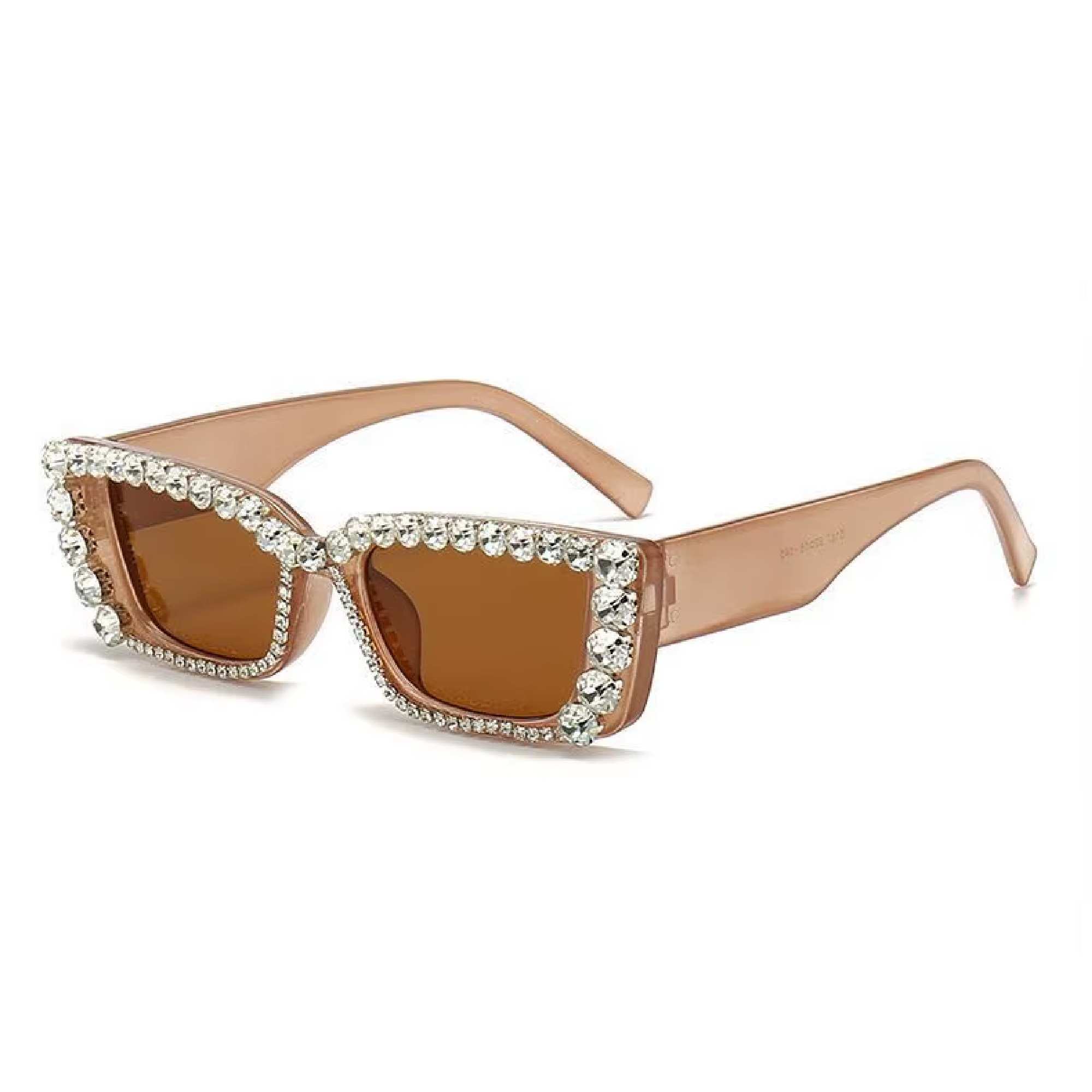 Citrina | Rhinestone Rectangle Acetate Sunglasses