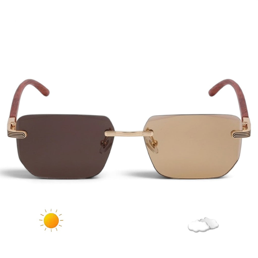 Shift Sora | Photochromic Rectangle Rimless Sunglasses
