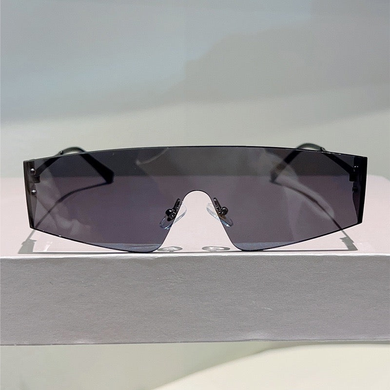 Vector |Futuristic Wraparound Metal Sunglasses