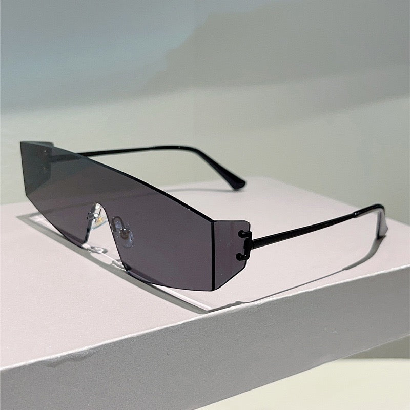Vector |Futuristic Wraparound Metal Sunglasses