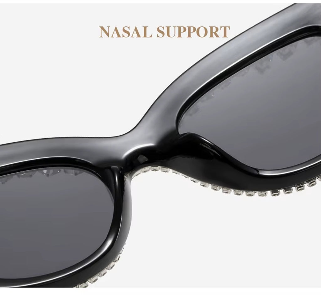 Garnexa |Rhinestone Cat-Eye PC Sunglasses