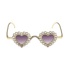 Zirona |Rhinestone Heart Metal Sunglasses