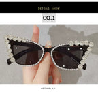 Amora |Rhinestone Cat-Eye PC Sunglasses