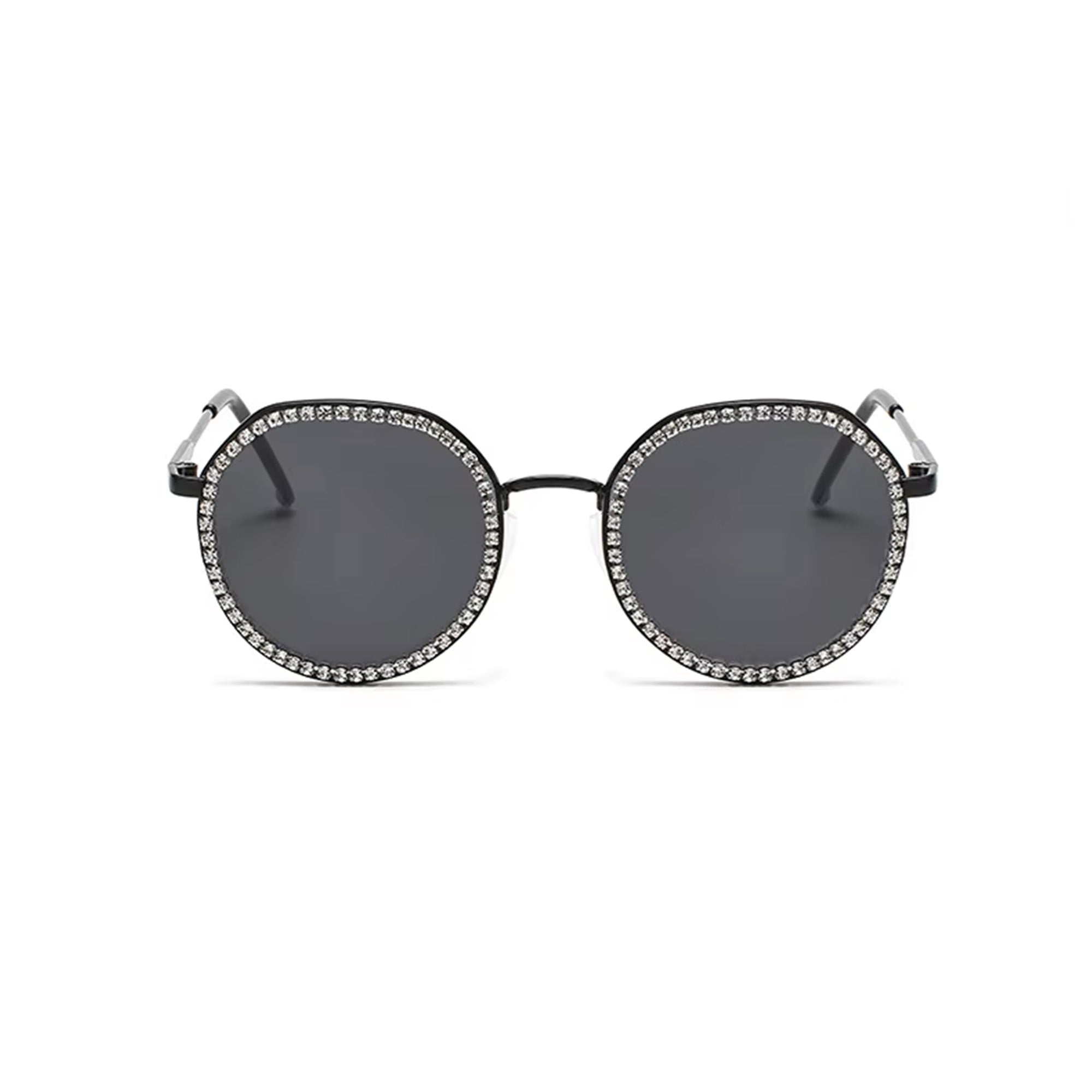 The Lyricist |Rhinestone Round Metal Sunglasses