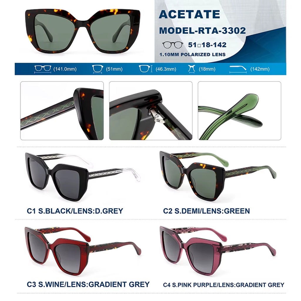 Sable |Classic Cat-Eye Acetate Sunglasses