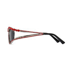 Topazia |Rhinestone Oval Metal Sunglasses