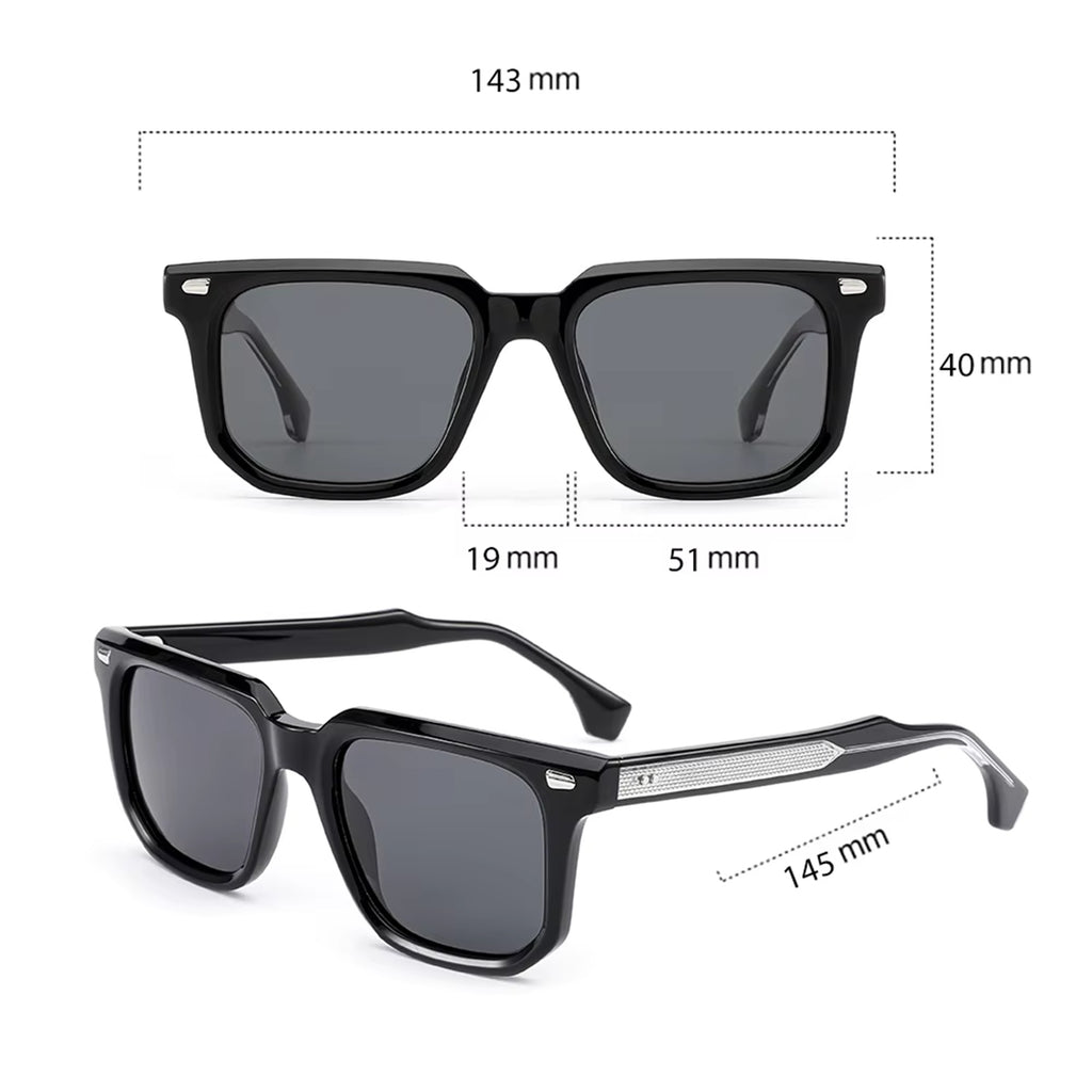 The Magnate |Classic Square Acetate Sunglasses