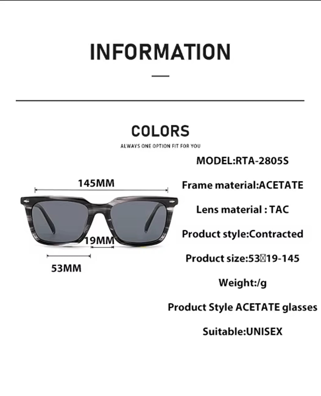 Moderne |Classic Rectangle Acetate Sunglasses