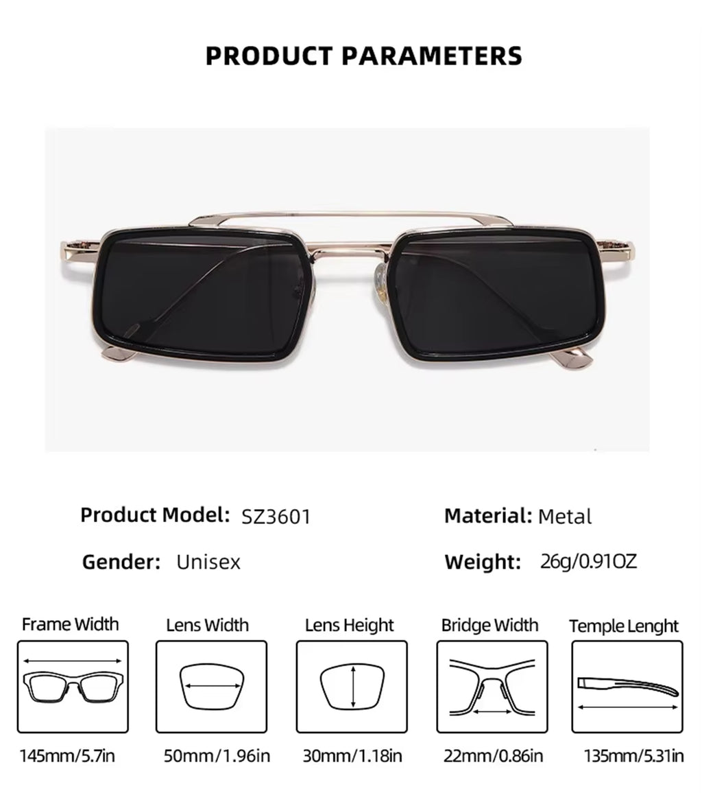 Equinox |Fashion Rectangle Metal Sunglasses