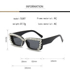 Citrina |Rhinestone Rectangle PC Sunglasses