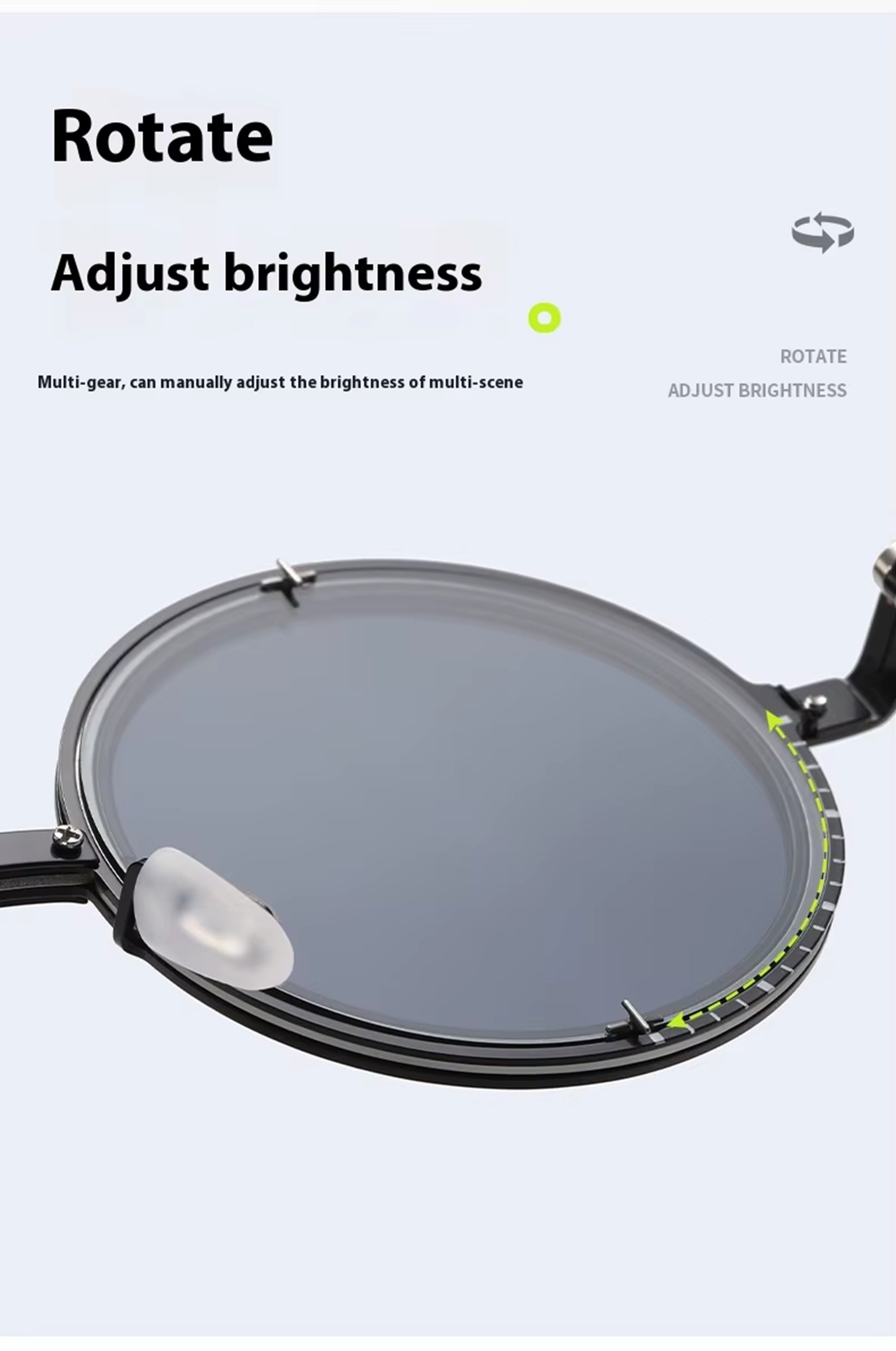 Citrine |Adjustable Tint Round Metal Sunglasses