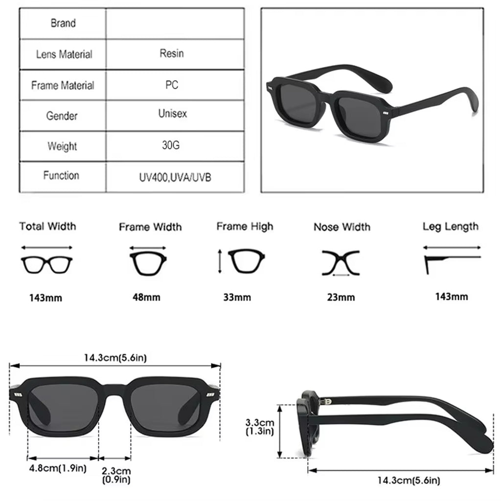 Zurich |Fashion Rectangle PC Sunglasses