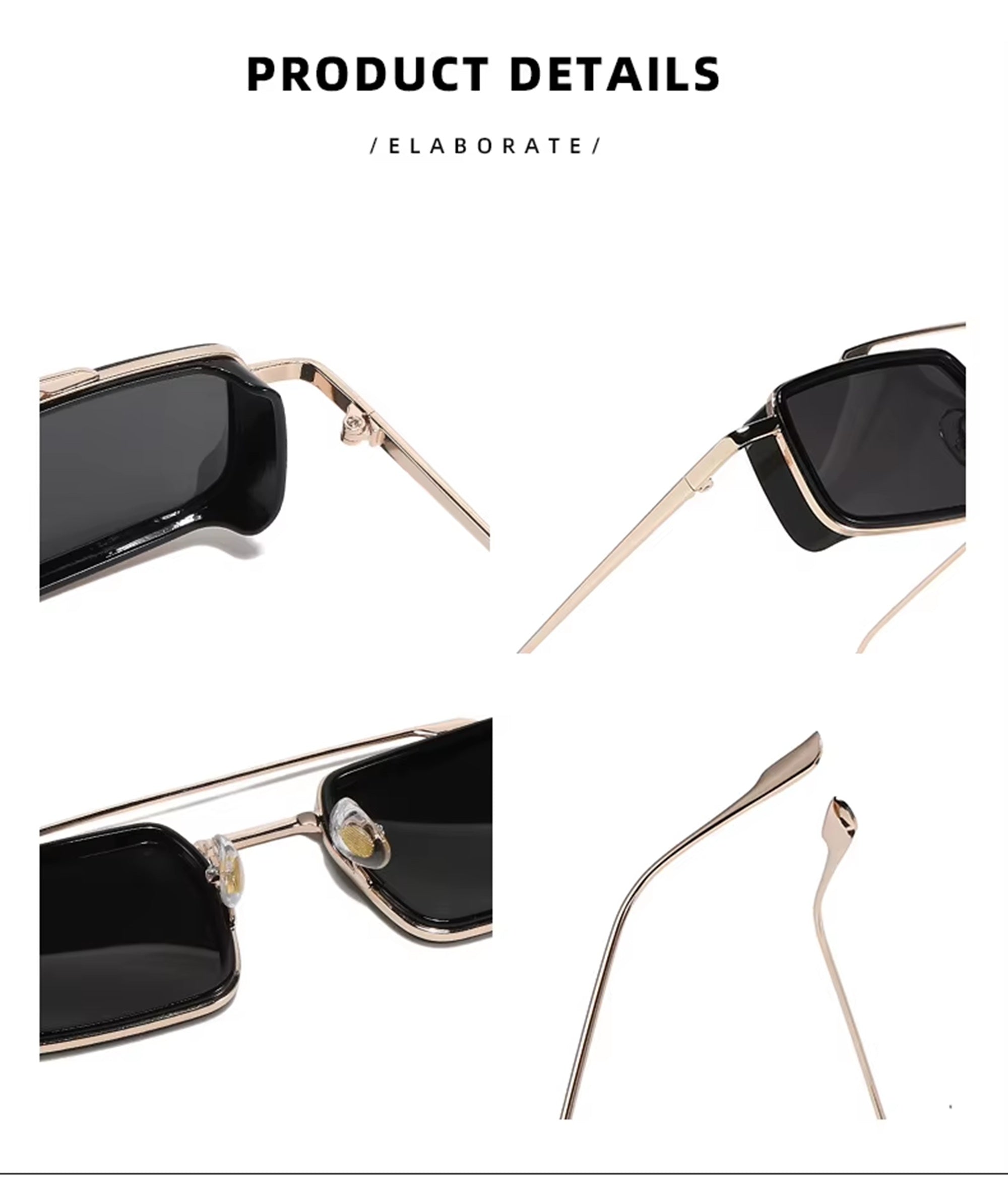 Equinox |Fashion Rectangle Metal Sunglasses