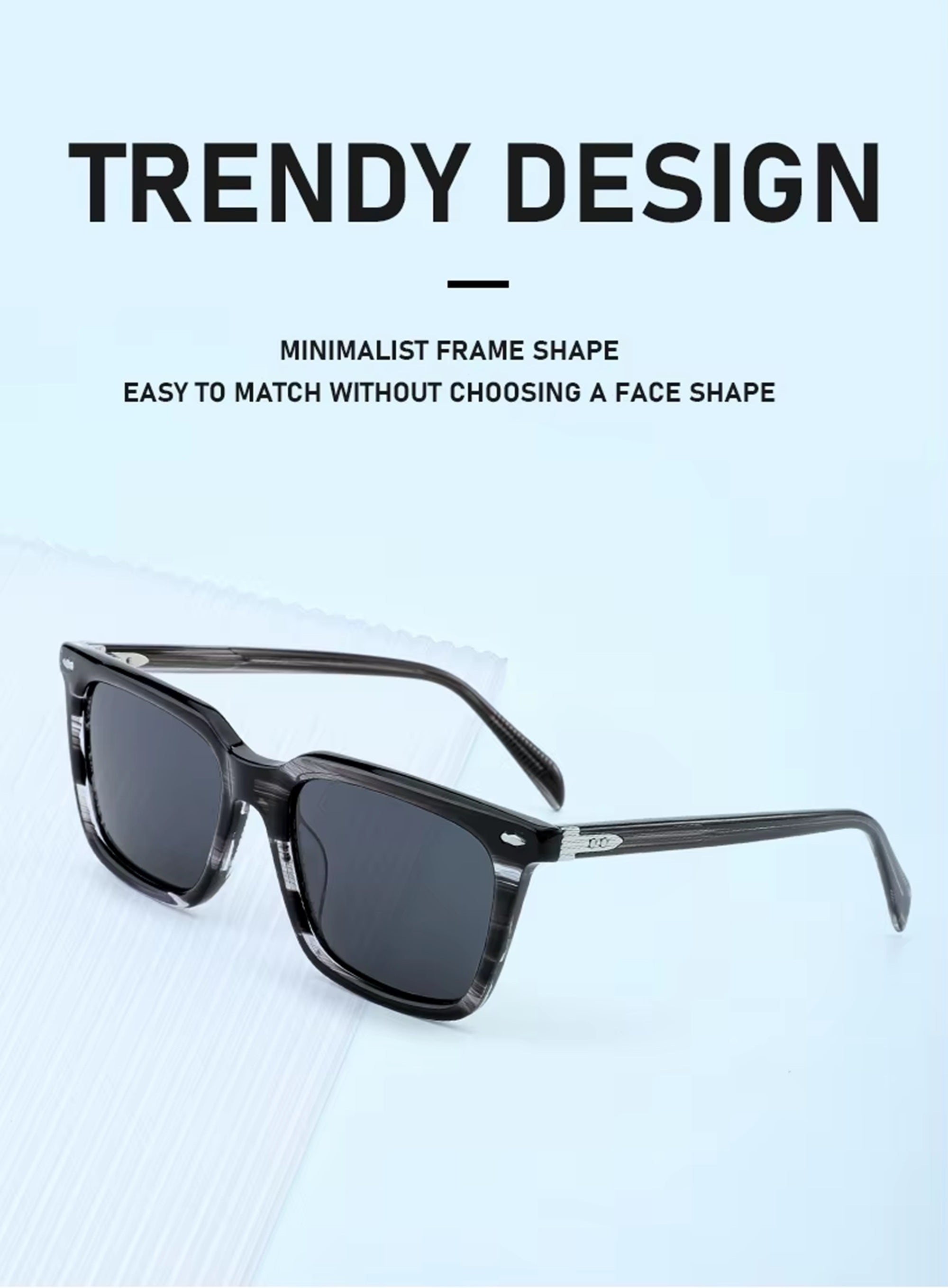 Moderne |Classic Rectangle Acetate Sunglasses
