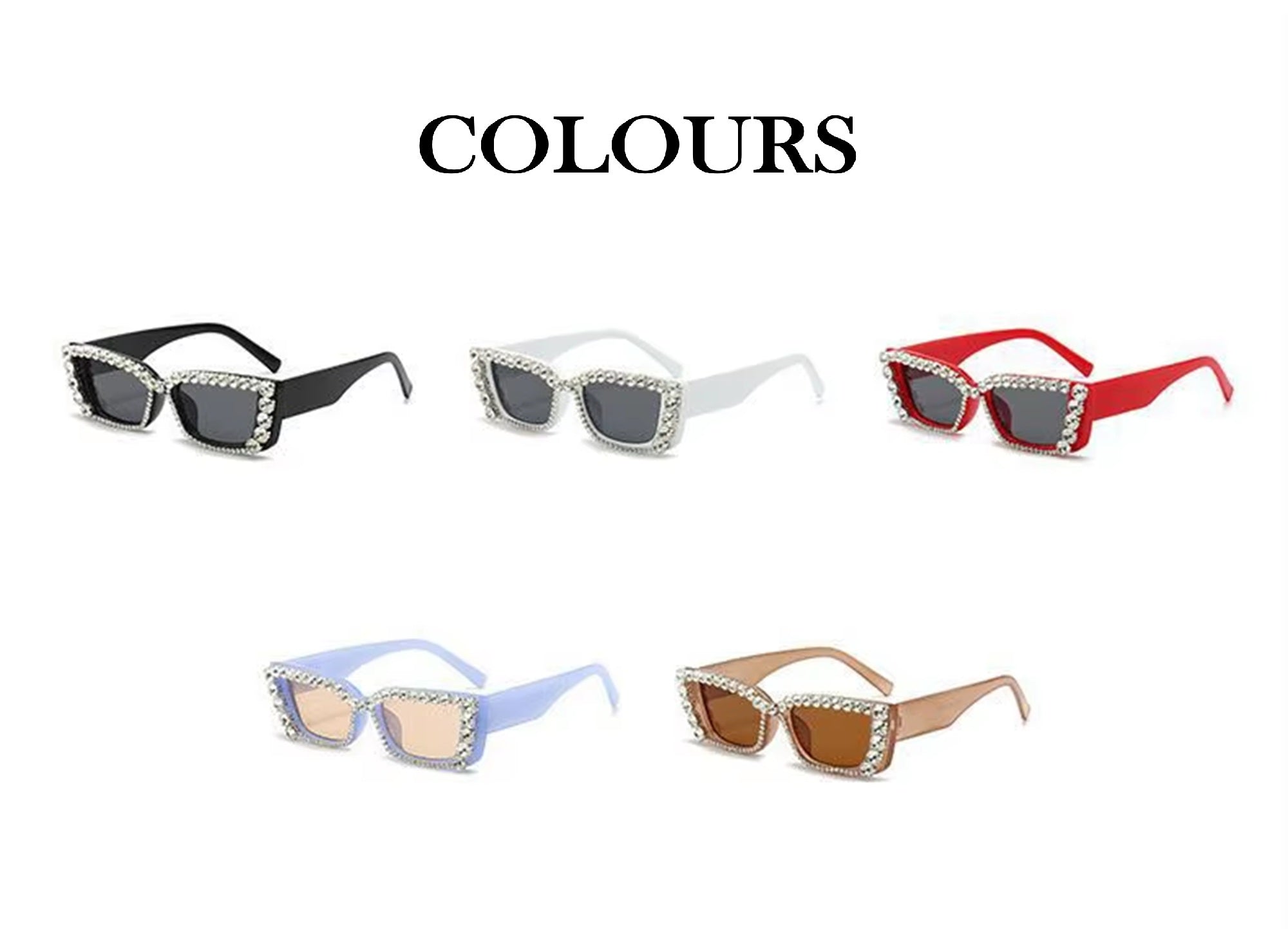Citrina |Rhinestone Rectangle PC Sunglasses