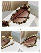 Saphira |Rhinestone Cat-Eye Metal Sunglasses