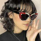 Garnexa |Rhinestone Cat-Eye PC Sunglasses