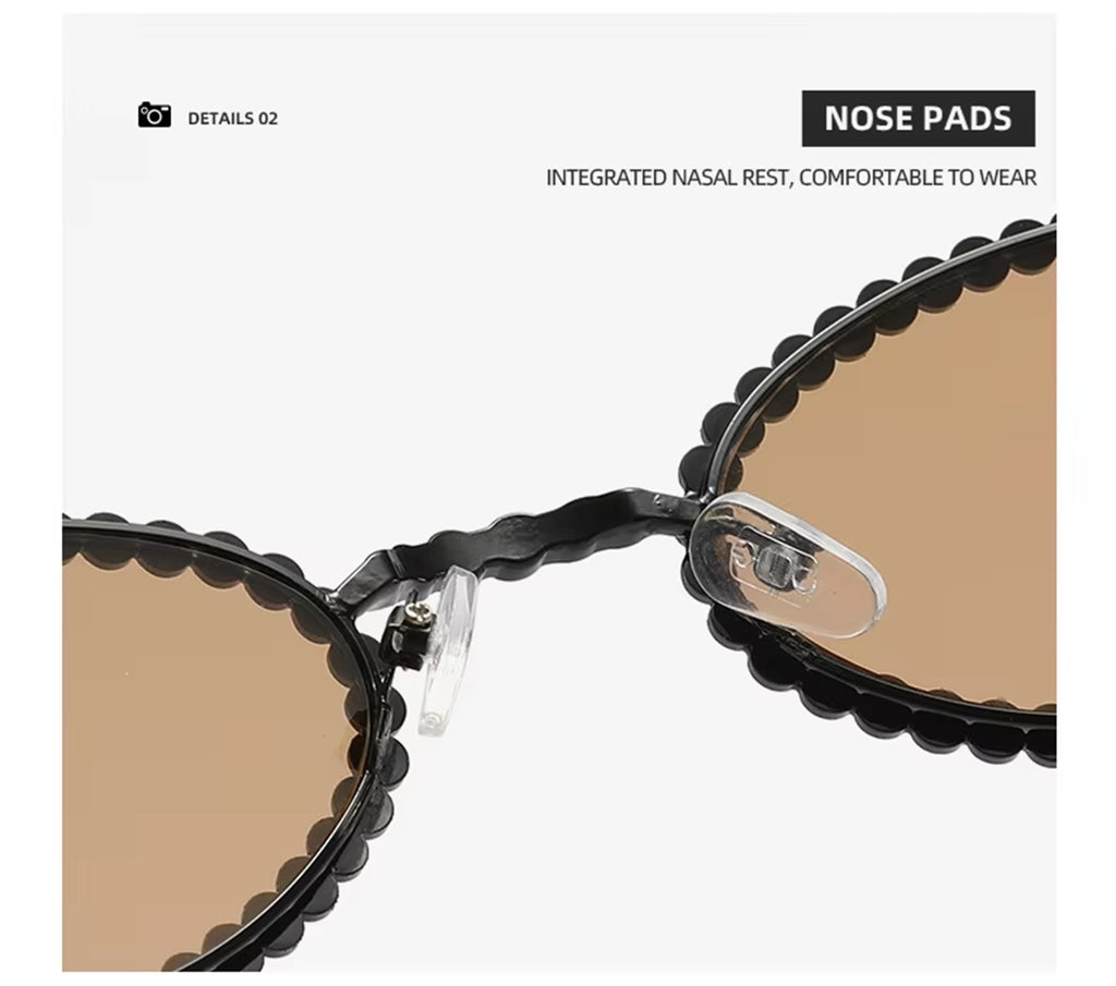 Diamora |Rhinestone Oval Metal Sunglasses