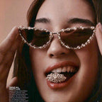 Saphira |Rhinestone Cat-Eye Metal Sunglasses