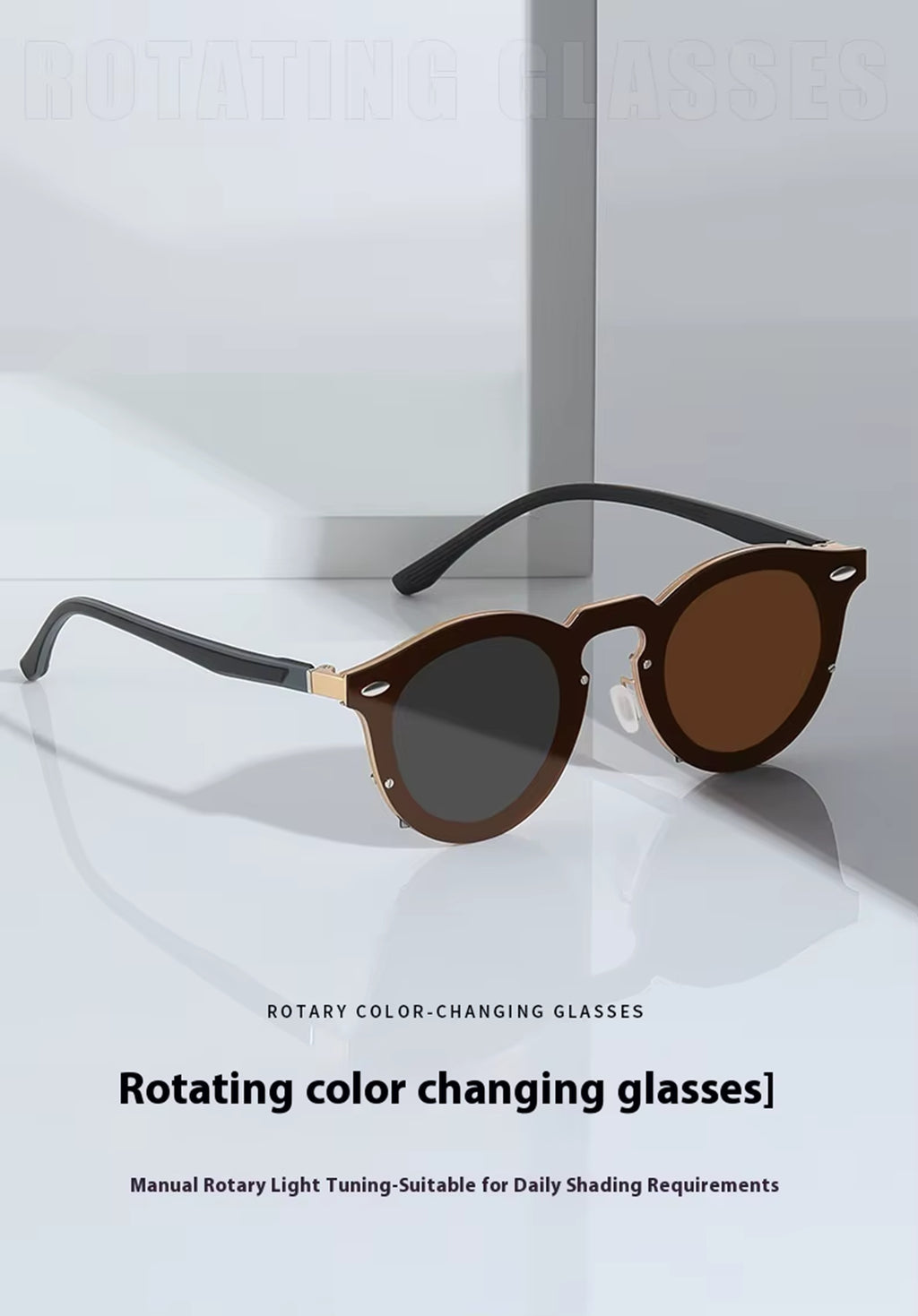 Halo |Adjustable Tint Round Metal Sunglasses