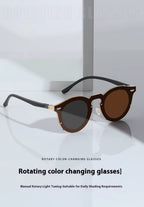 Halo |Adjustable Tint Round Metal Sunglasses
