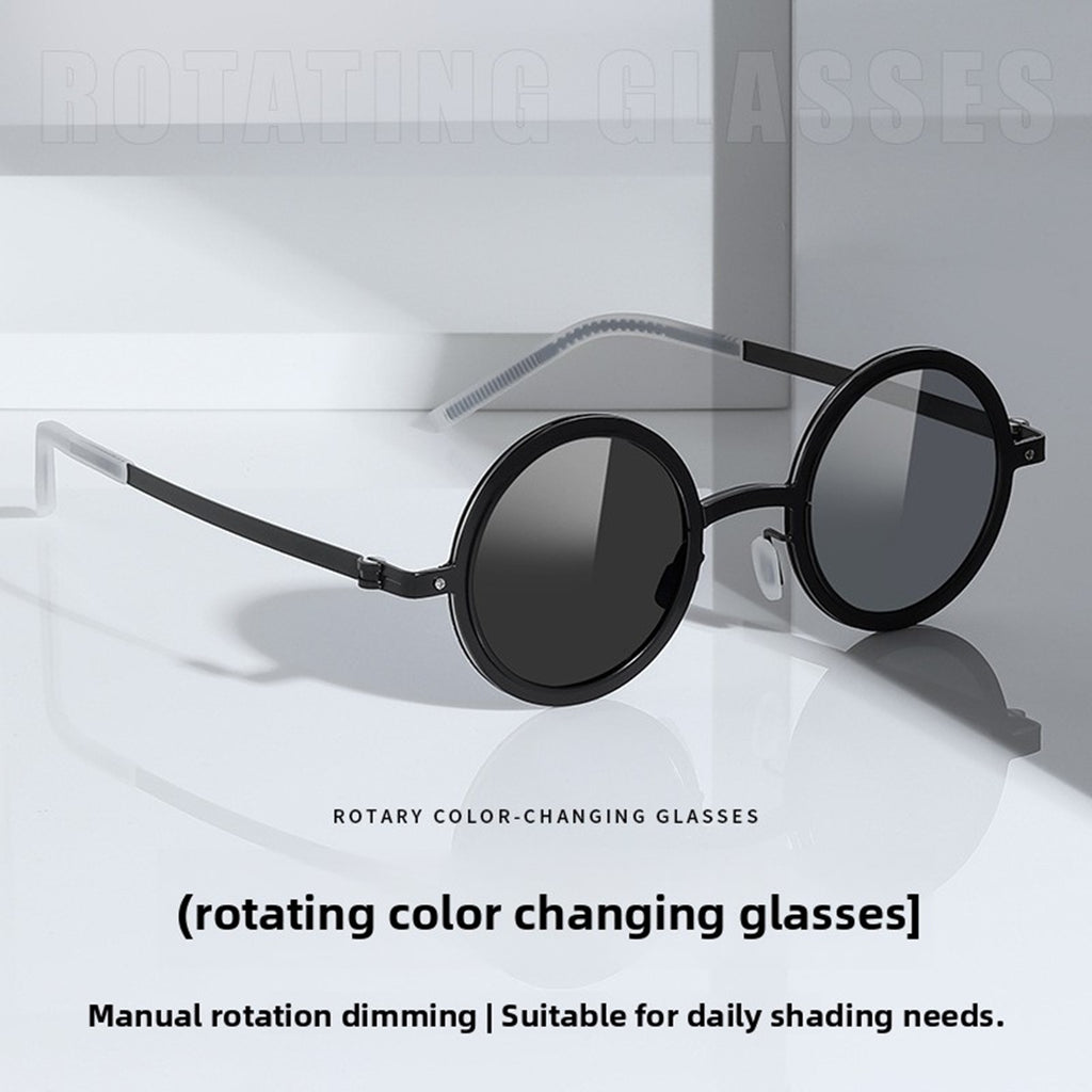 Citrine |Adjustable Tint Round Metal Sunglasses
