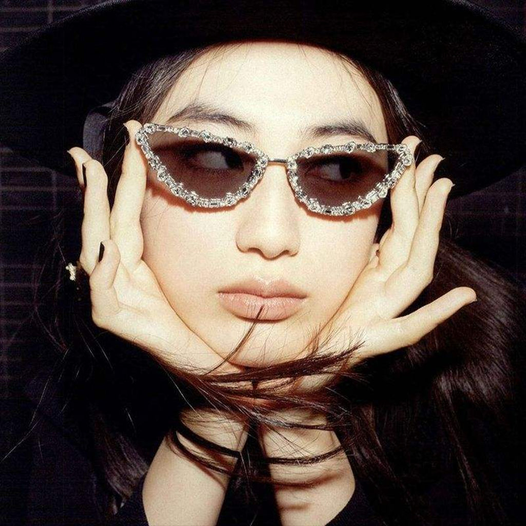 Saphira |Rhinestone Cat-Eye Metal Sunglasses