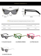 Amora |Rhinestone Cat-Eye PC Sunglasses
