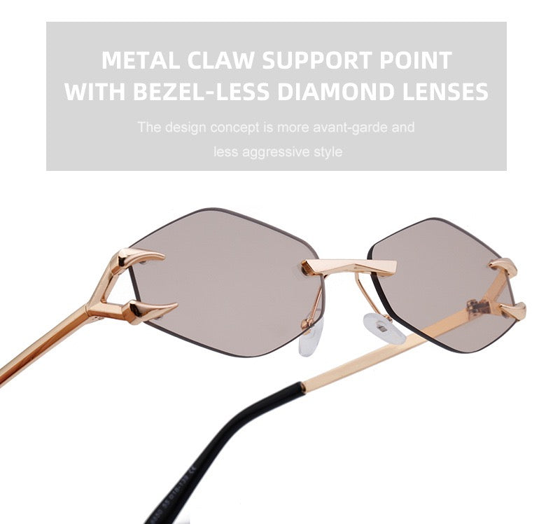 Flux |Futuristic Hexagonal Metal Sunglasses