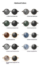 Citrine |Adjustable Tint Round Metal Sunglasses