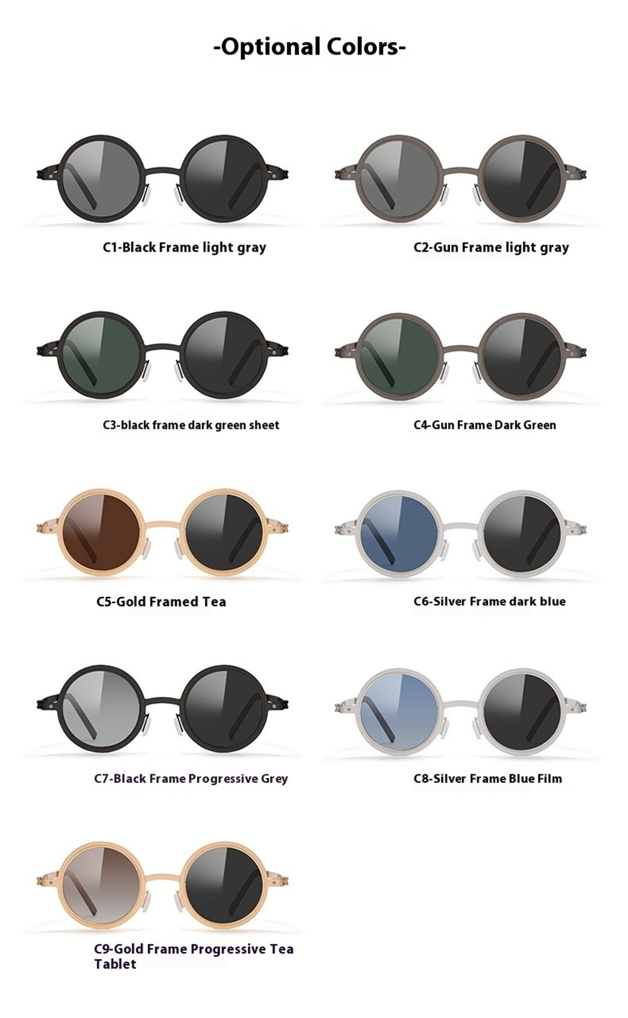 Citrine |Adjustable Tint Round Metal Sunglasses