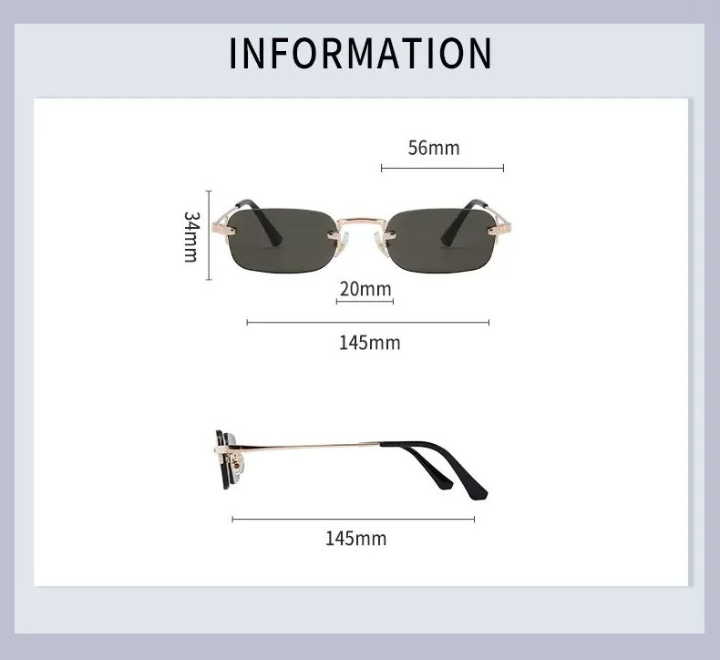 The Novelist |Classic Rectangle Metal Sunglasses