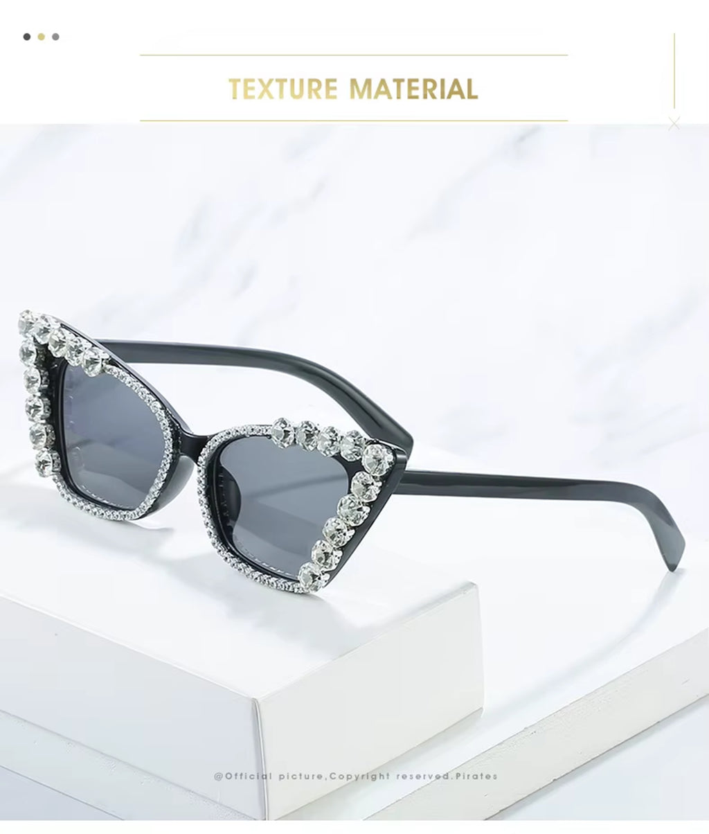 Amora |Rhinestone Cat-Eye PC Sunglasses