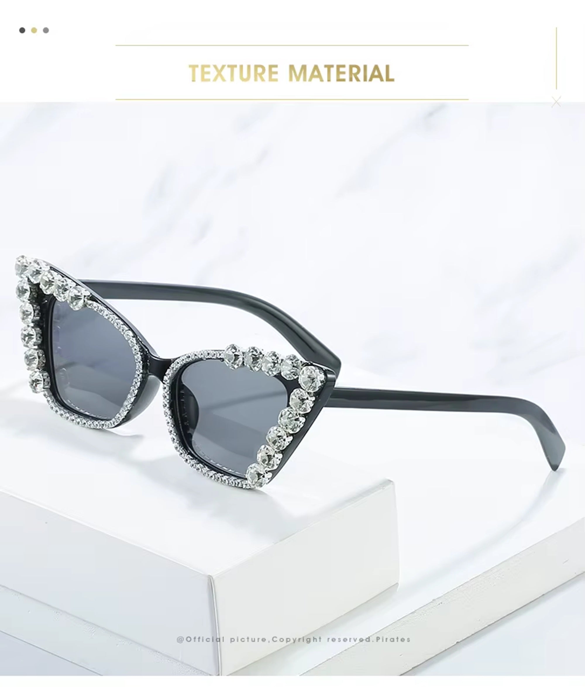 Amora |Rhinestone Cat-Eye PC Sunglasses