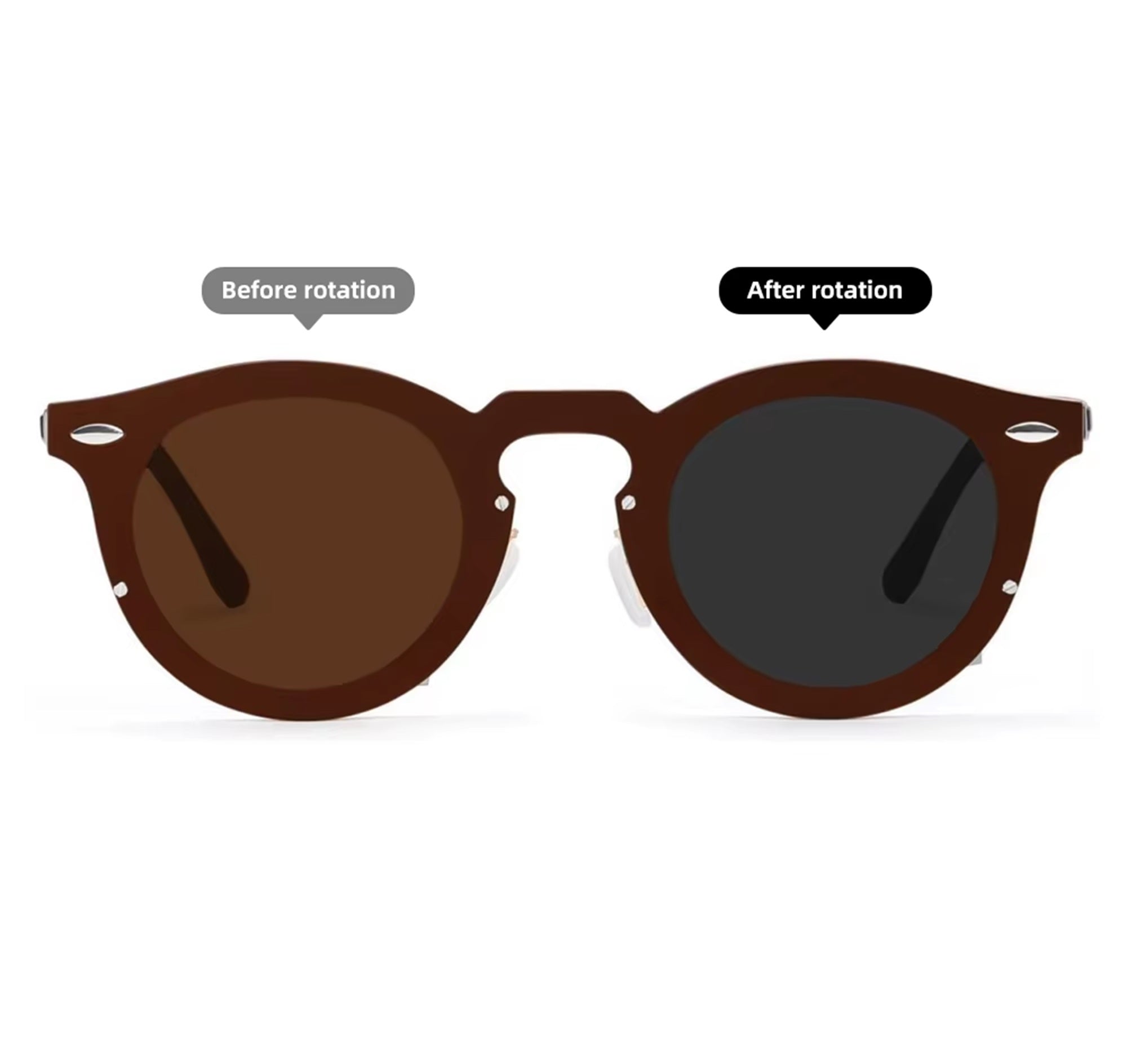 Halo |Adjustable Tint Round Metal Sunglasses