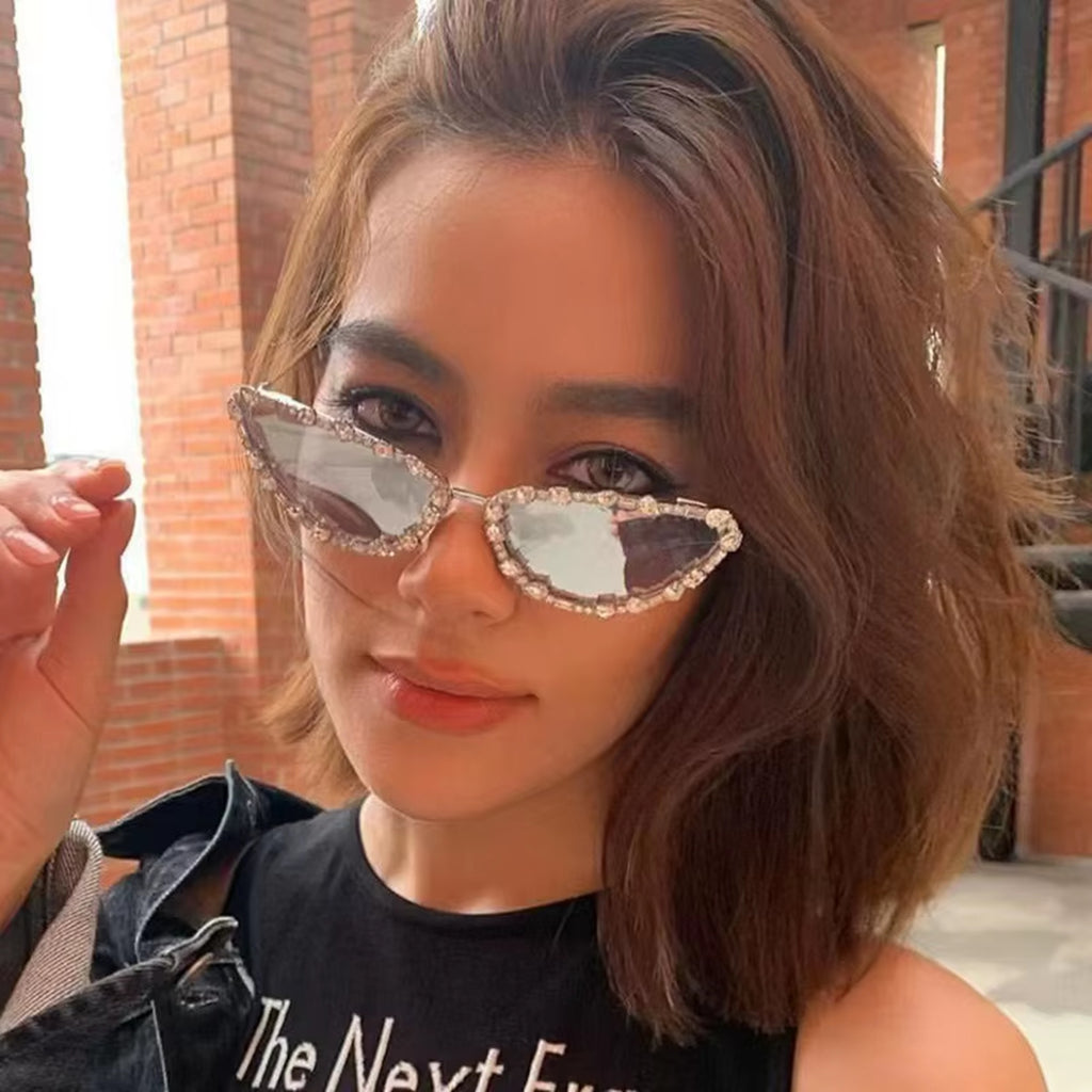 Saphira |Rhinestone Cat-Eye Metal Sunglasses