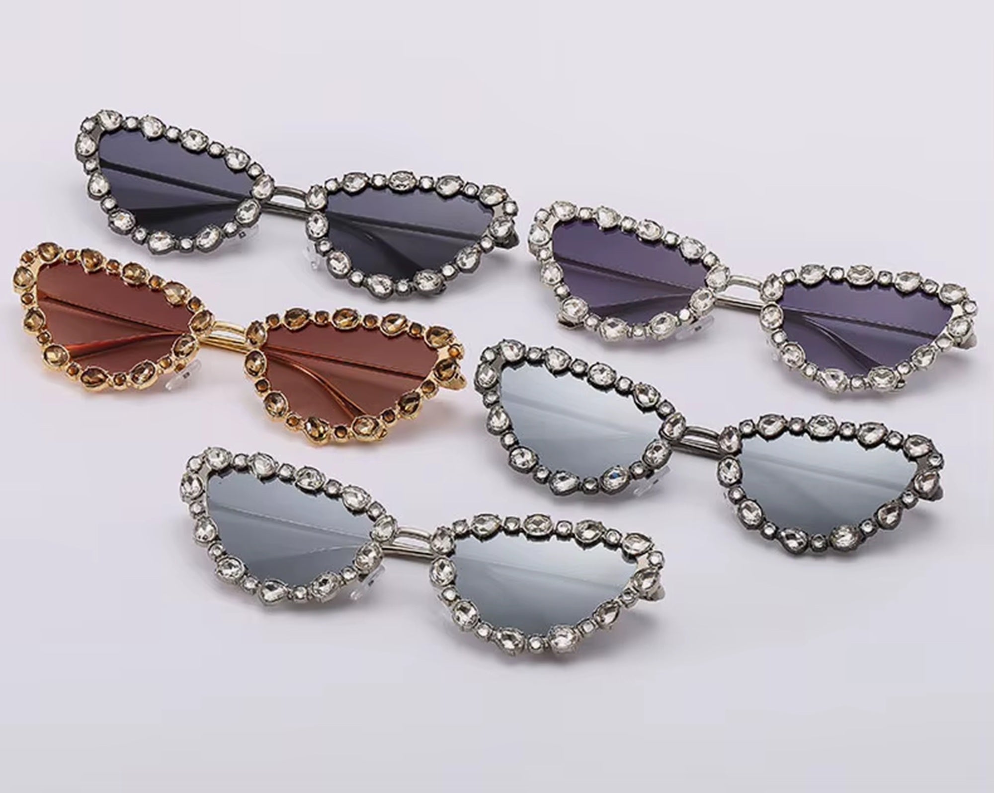 Saphira |Rhinestone Cat-Eye Metal Sunglasses