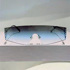 Vector |Futuristic Wraparound Metal Sunglasses
