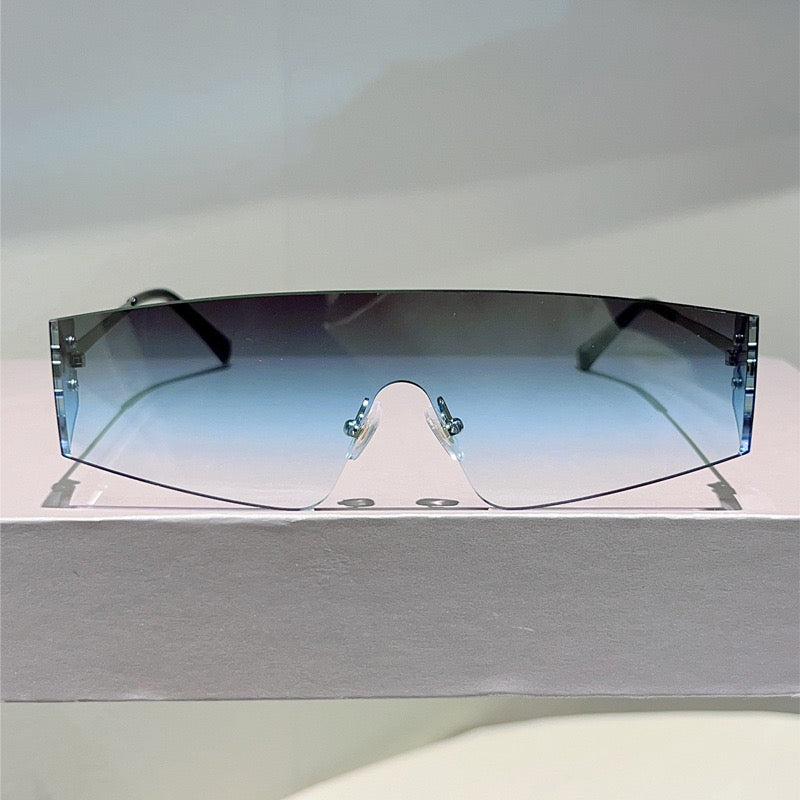 Vector |Futuristic Wraparound Metal Sunglasses
