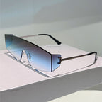 Vector |Futuristic Wraparound Metal Sunglasses