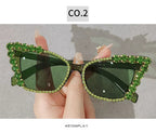 Amora |Rhinestone Cat-Eye PC Sunglasses