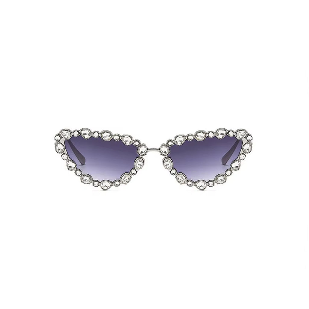 Saphira |Rhinestone Cat-Eye Metal Sunglasses