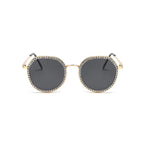 The Lyricist |Rhinestone Round Metal Sunglasses