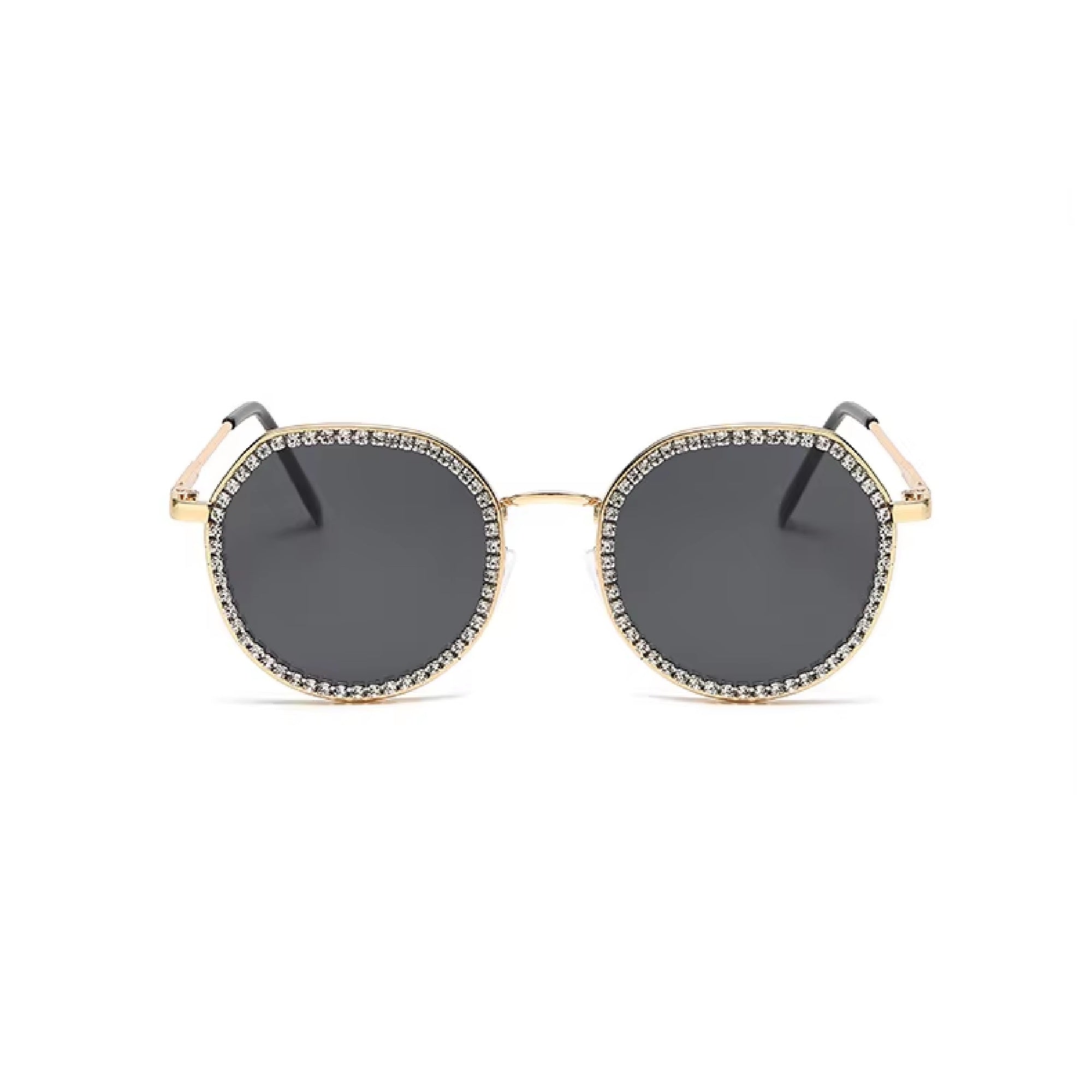 The Lyricist |Rhinestone Round Metal Sunglasses